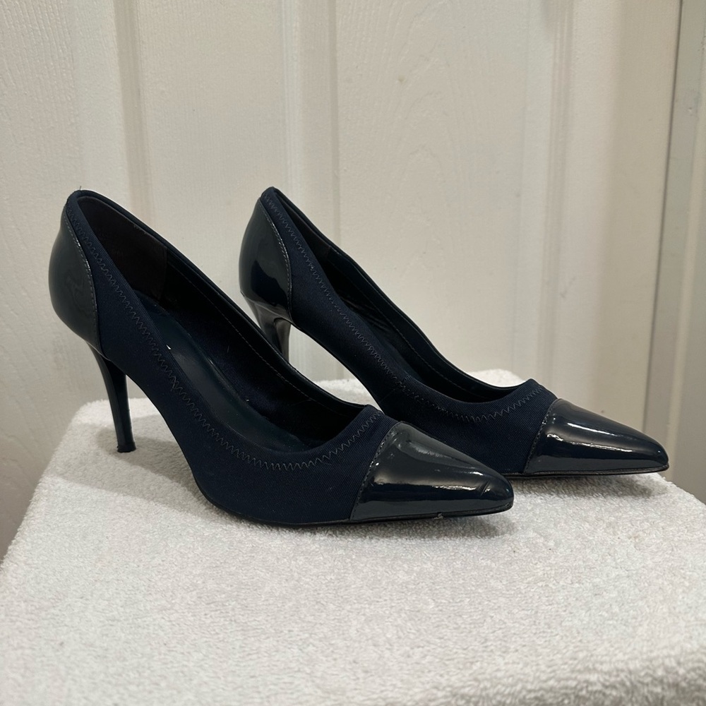 Nine West Navy Patent Heels